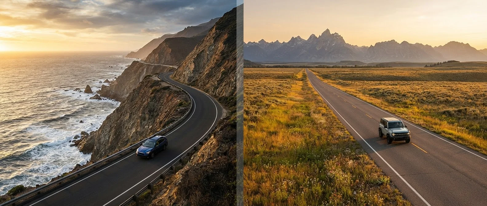 Coastal Drive vs. Interior Highways: Two Very Different Ways to See America